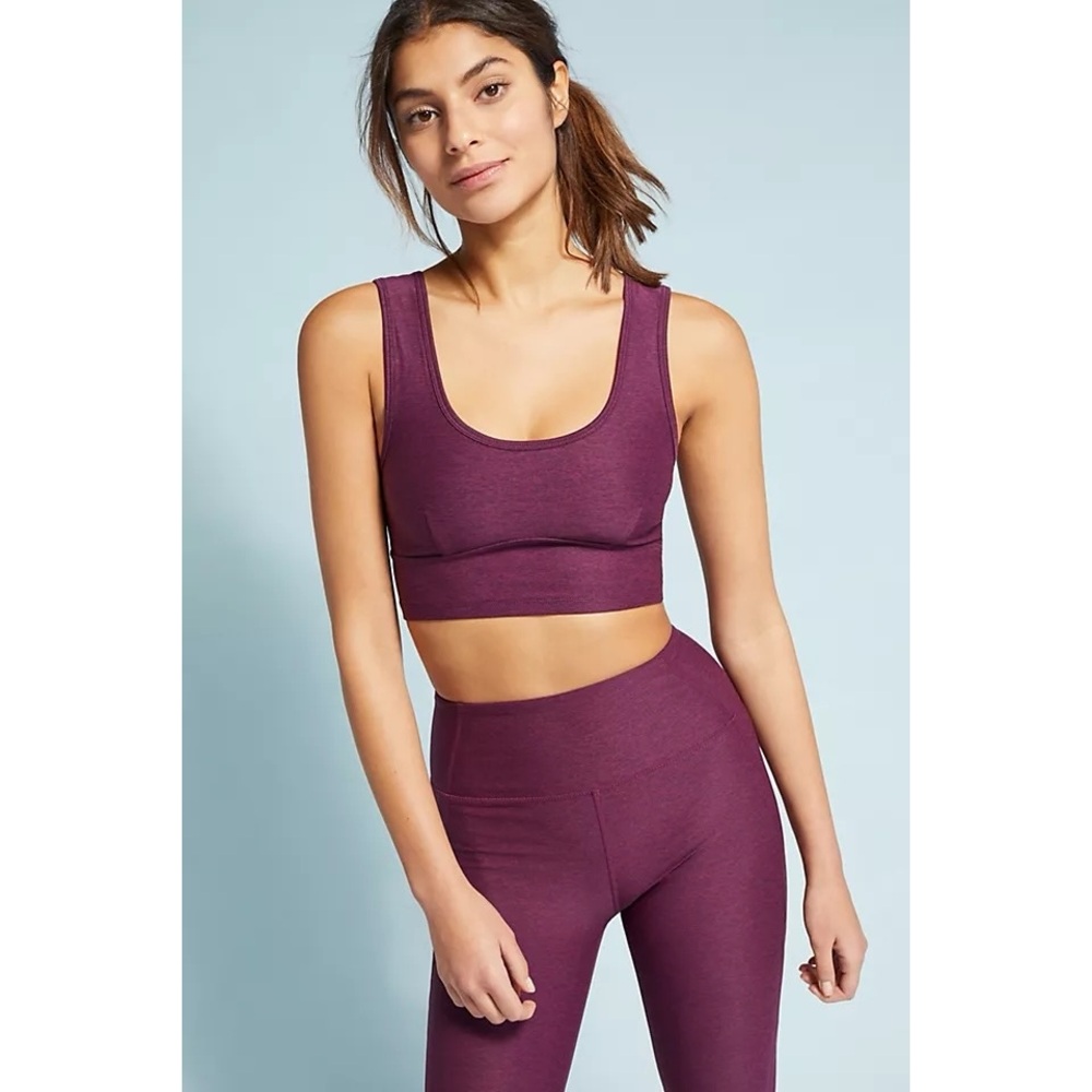 Varley Carson Sports Bra in Dark Purple Sold at Anthropologie Size Medium